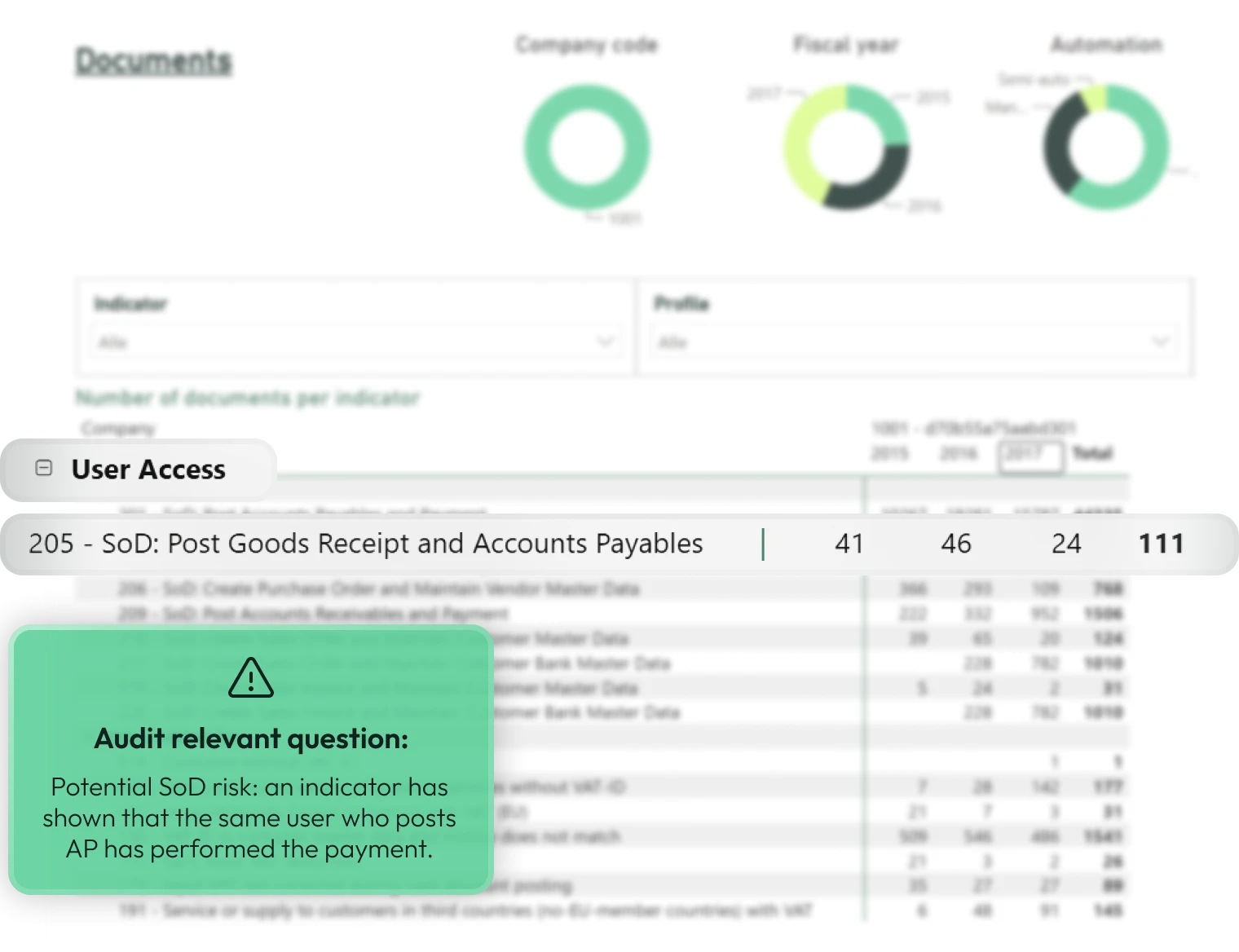 User access and segregation of duties analysis